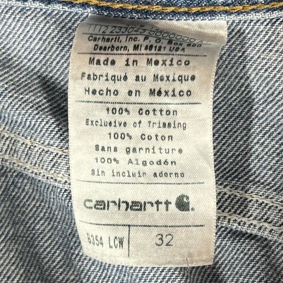 Carhartt Shorts Mens 32 Blue Denim Light Wash 5 Pocket Workwear Zip Fly Classic - Picture 3 of 9